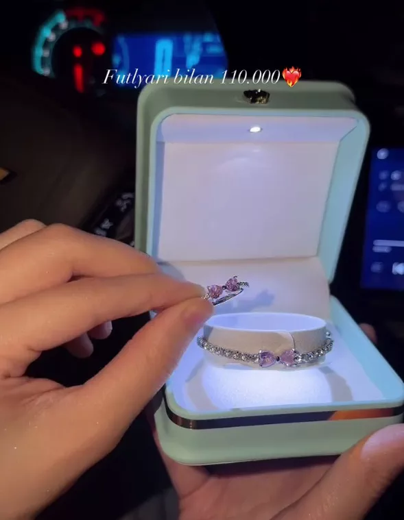 '🎀 Bantikli Braslet & Uzuk To‘plami 💜' rasmi