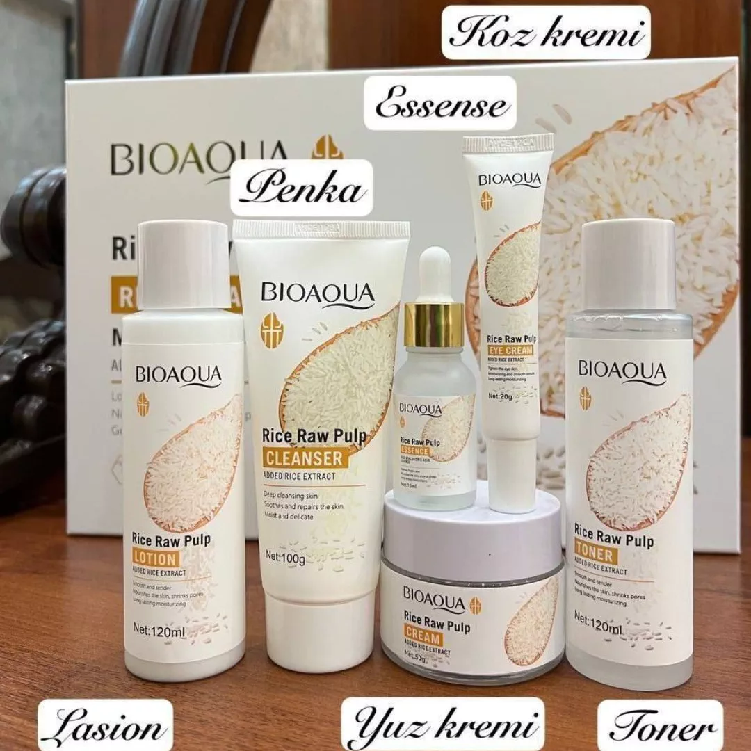 'BIOAQUA — Guruch ekstrakti asosidagi to‘liq parvarish seti!' rasmi