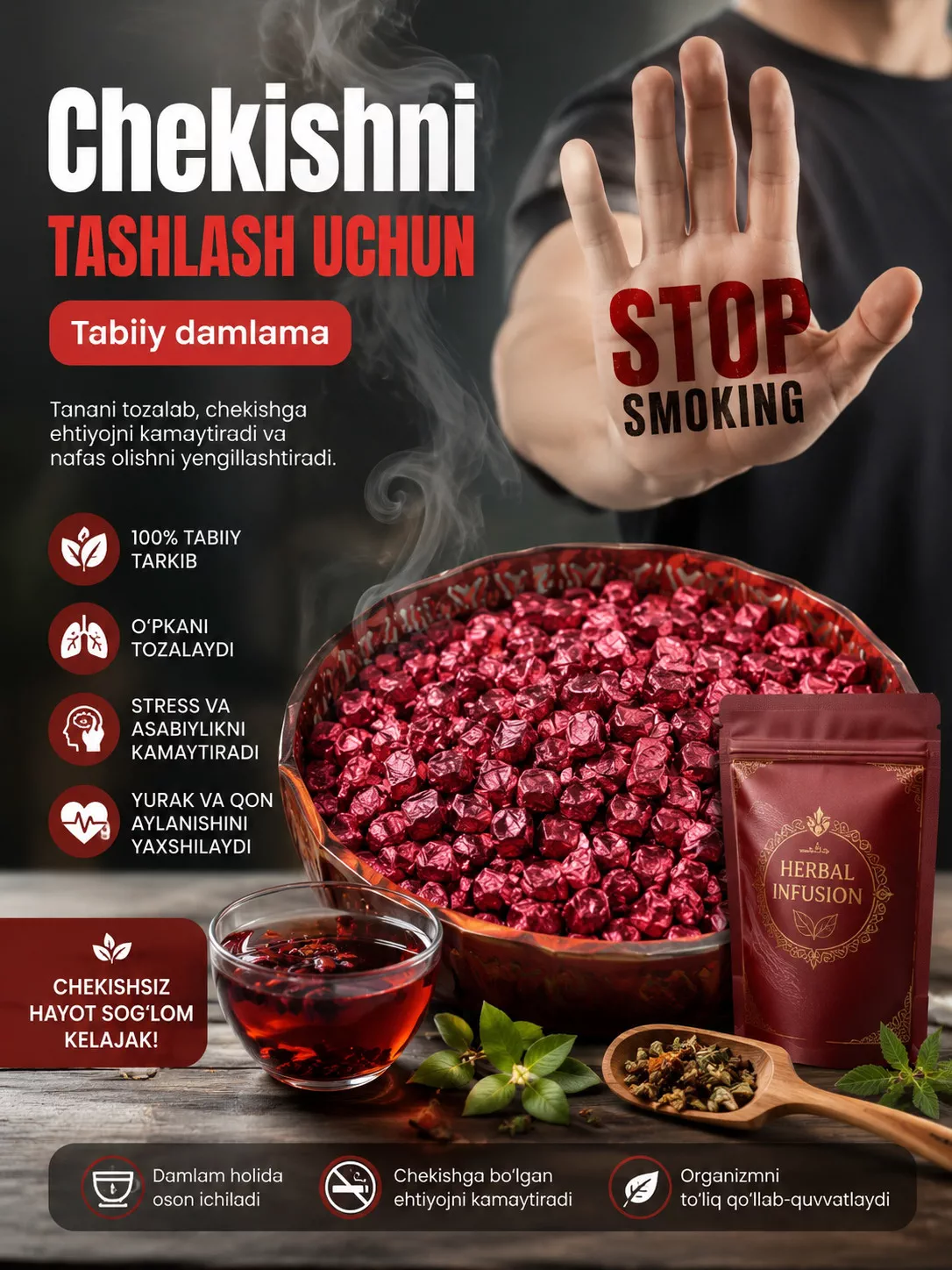 'Chekishga Stop Beruvchi Mahsulot' rasmi