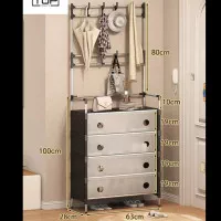 Ko'p funktsiyali 3-in-1 : ilgich, tortma va poyabzal uchun tokcha rasmi