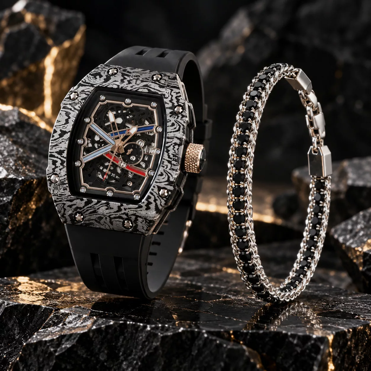 '⌚ Richard Mille soat + Lacoste braslet — premium to‘plam 🖤' rasmi