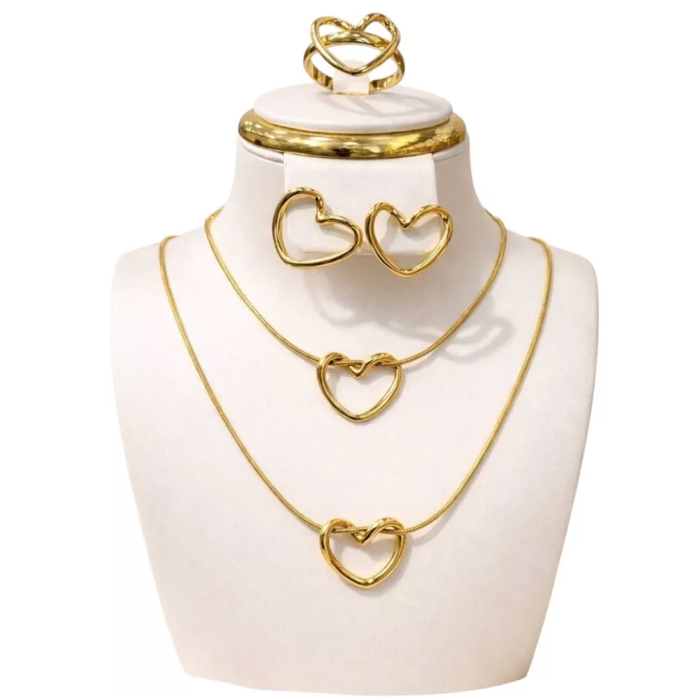 'Yurak Taqinchoqlar To’plami Tilla Rang' rasmi